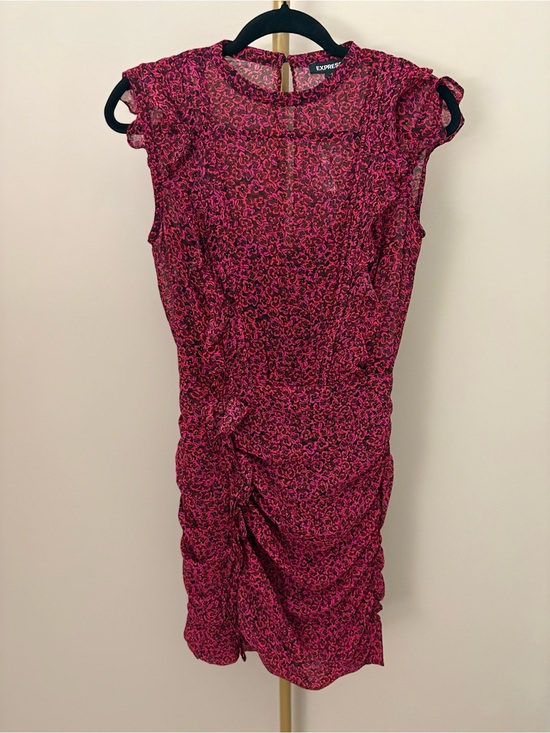 Express Dresses & Skirts - Express Pink Ruched-Detail Mini Dress